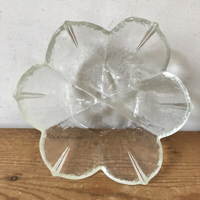 Vintage Pilgrim Glass Crystal Petals Lotus Flower Floral Salad Dessert Bowl 7''