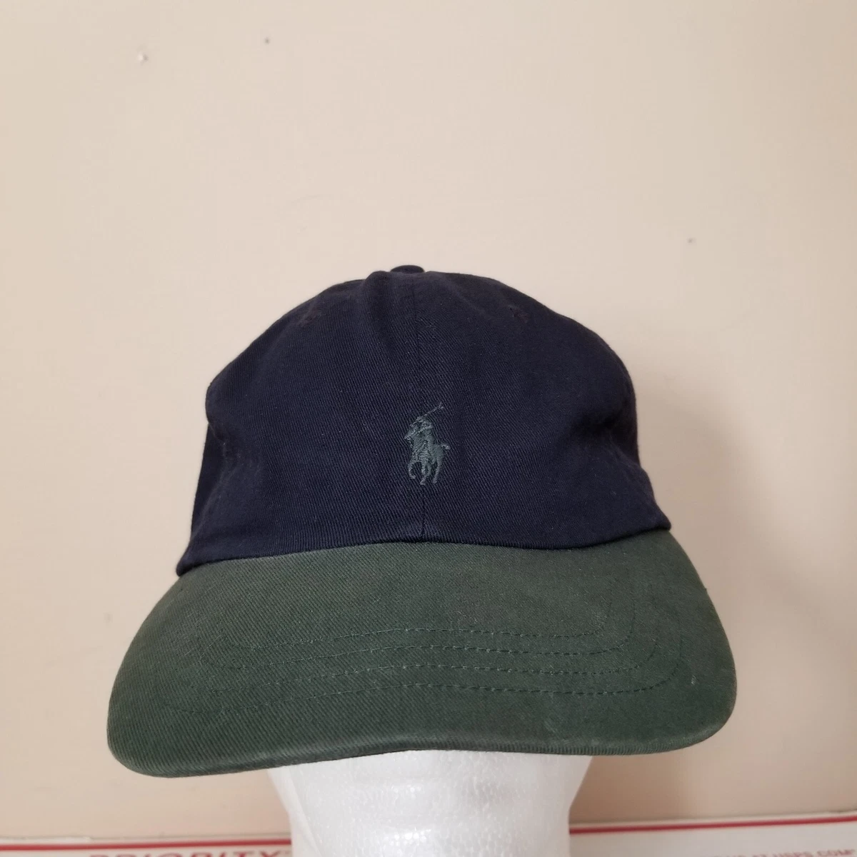 Vintage 90s Polo Ralph Lauren Two Tone Hat Strapback Green Blue 