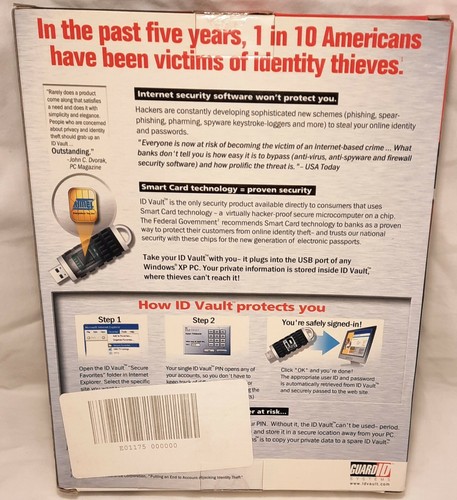 ID Vault Stop Online Identity Theft Guard ID Systems USB New - Picture 2 of 2