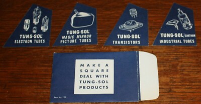 10x Tung-Sol Tubes Transistors 1960s Promo 4 piece Basic Square Novelty puzzle