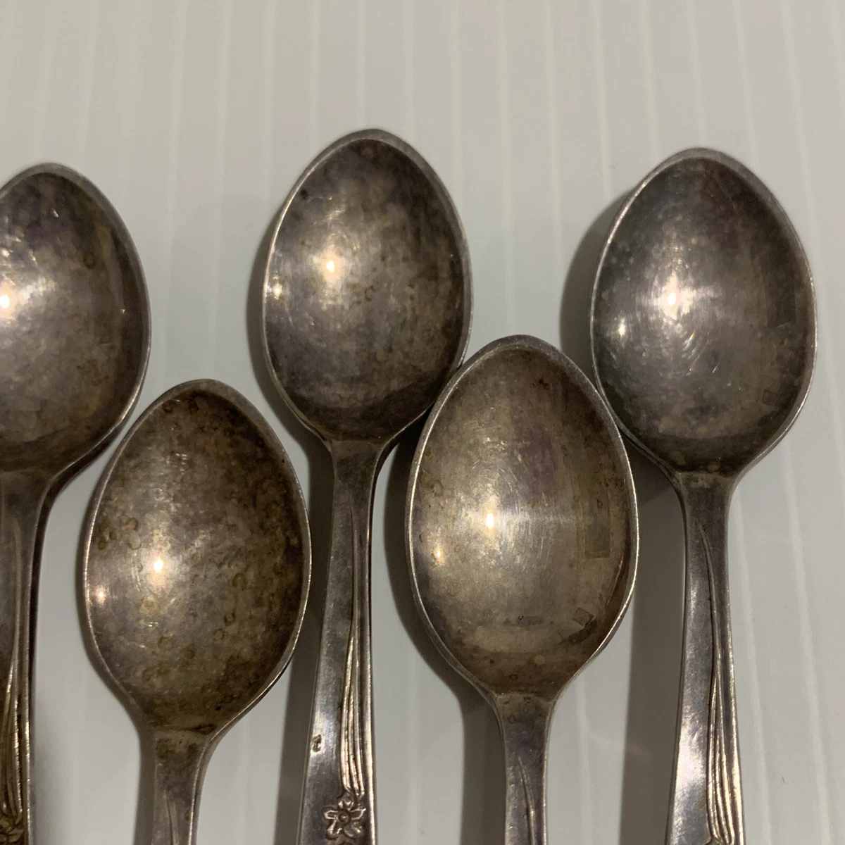 Vintage Silver Plated Sheffield Coffee Spoons x 6 “Everest” EPNS A1