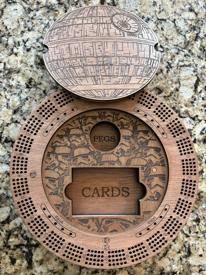 Handmade Cribbage Board - Star Wars - Death Star - Image 2 of 3