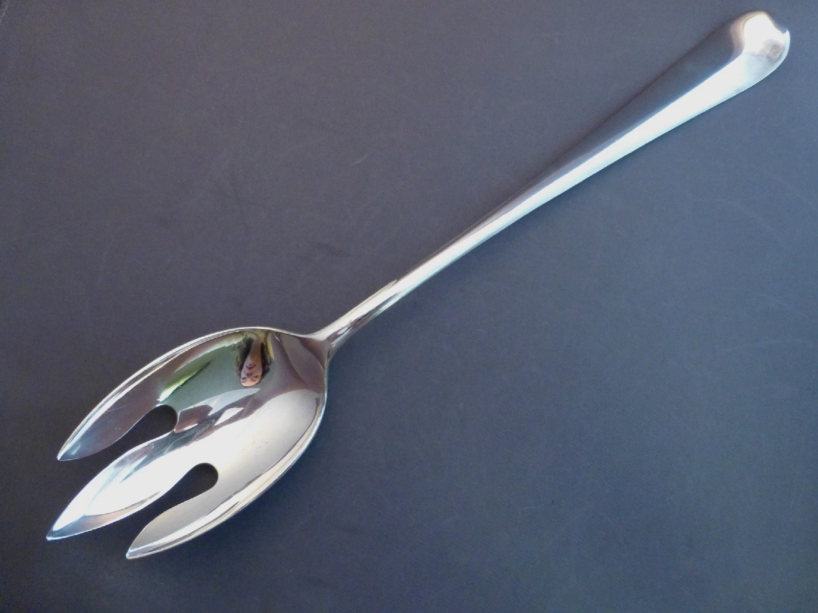 ENGLISH-SILVERPLATE LARGE PLATTER SERVING FORK/SPOON-13"