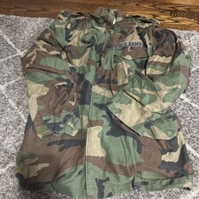 Vintage US Army M65 Field Coat Jacket Men Small Reg Woodland Camo Cold Weather