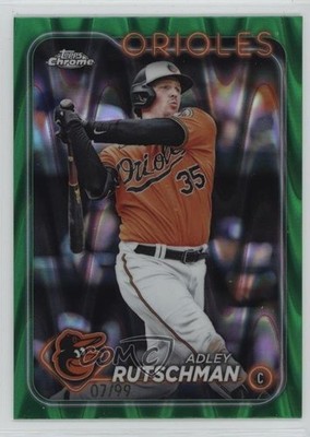 2024 Topps Chrome Green Wave Refractor 7/99 Adley Rutschman #80 14tz