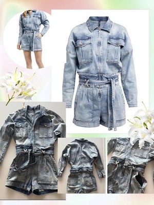  orig LIU-JO Overall Jeans Jumpsuit, Gr.S hellblau superstretch stylisch NEU 