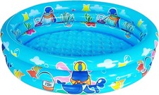 3 Rings Kiddie Pool for Toddler, 48  X12   Kids Swimming Pool, Inflatable Baby Bal
