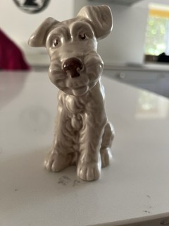 Vintage Sylvac Sitting Terrier Dog. Brown & White. No. 1378