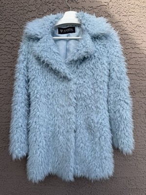 GUESS Light Blue Collared Lined Snap Mid-Length Long Sleeve Basic Jacket Unisex