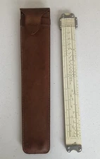 Vintage Pickett All Metal Slide Rule Model 902 Simplex Trig w/ Leather Case MG