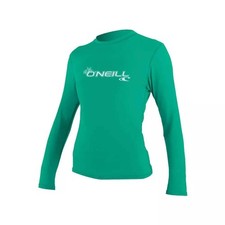 O'Neill Women's Basic 50 UPF Long Sleeve Sun Shirt Seaglass Large Womens Rashgu