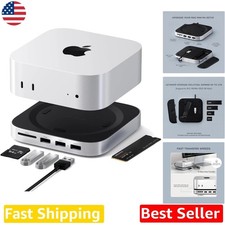 Mac mini M4 Hub Stand NVMe SSD Enclosure Silver 10Gbps USB-A SD Card