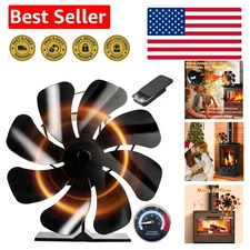 Wood Stove Fan Heat Powered 8-Blade Stove Fan, Fireplace Fan for Wood Burning...