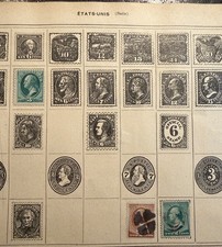 🦬 Etats Unis - Lot de timbres oblitérés sur pages 🦬