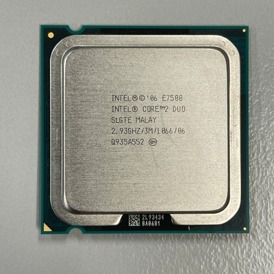 Intel Core 2 Duo E7500 CPU 2.93 GHz 3MB Cache 1066 MHz LGA775 Processor SLGTE