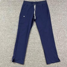 FIGS Technical Collection Scrub Pants Mens Medium Tall Navy Blue Drawstring