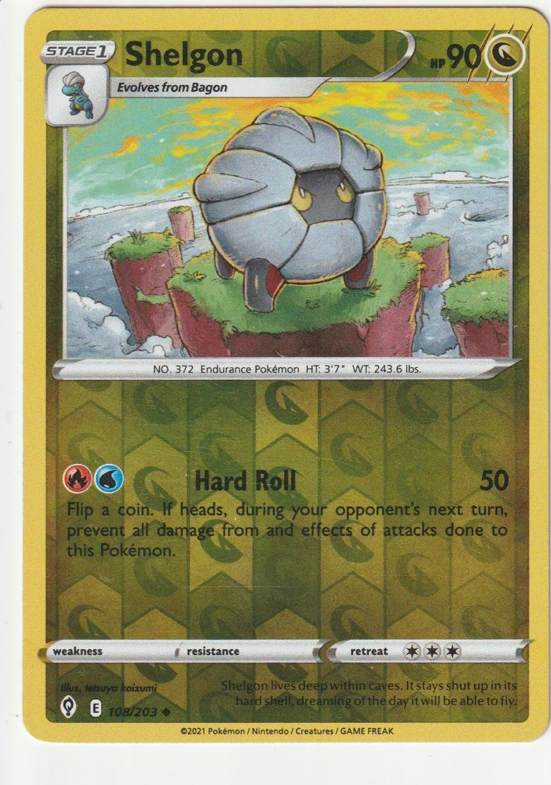 Shelgon 108/203 Reverse Holo Evolving Skies Pokemon Near Mint