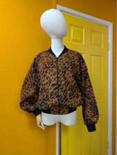 Vintage 1980s/1990s Leopard Print Bomber Jacket - S