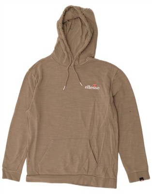 Ellesse Mens Hoodie Jumper Large Khaki Flecked Cotton BZ12