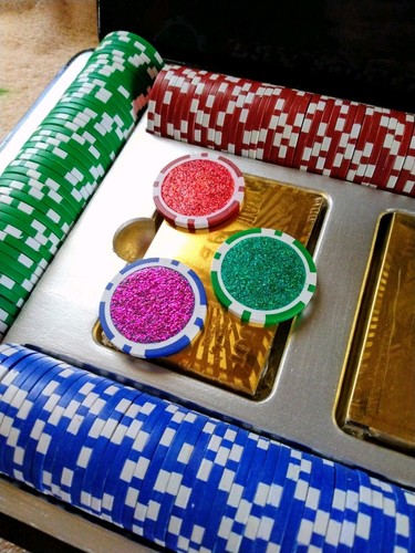 Dealer Of Death Sparkling Ace Of Spades Black Poker Set - Picture 6 of 8