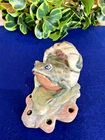 Weller Art Pottery Frog in a Lily Flower Blossom vintage Arts & Crafts matte