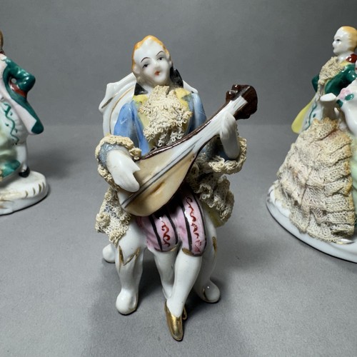 Lot de 3 figurines porte carte étagère sitter porcelaine dentelle vintage - Photo 10/17