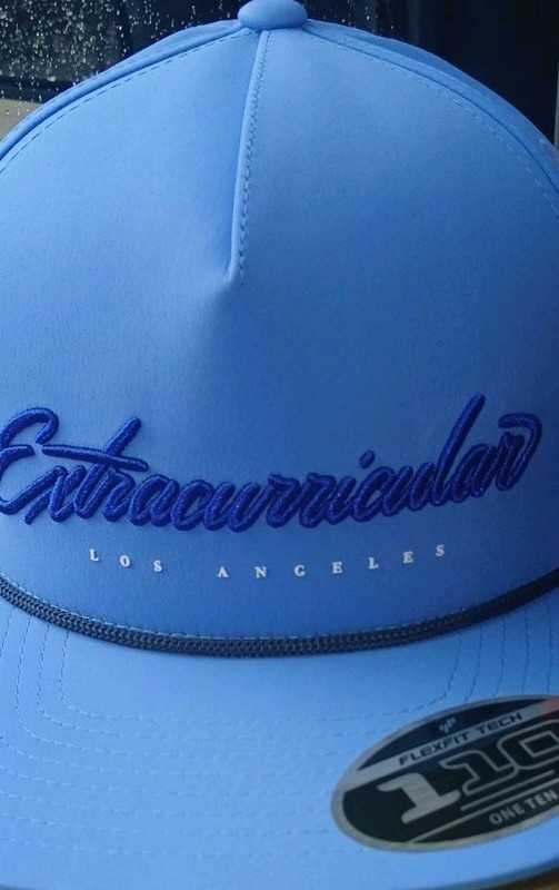 Rare New Extracurricular Golf Flexfit Blue SnapBack Stitched Script Rope Hat