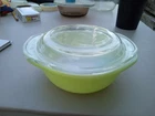Vintage PYREX Light Green Glass Round Bowl with Lid 8 Ounce