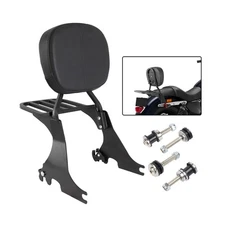 Motorcycle Passenger Low Backrest Sissy Bar with Back Rest Pad Luggage Rack a...