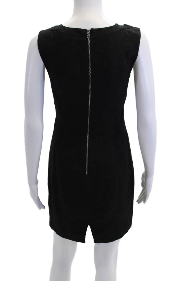 Vestido justo Adam Adam Lippes feminino com zíper nas costas recortado preto algodão tamanho 2 - Imagem 3 de 4