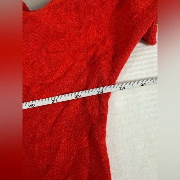 Suéter New York & Co Rojo Manga 3/4 Dolman Ligero Vacaciones XL Festivo Foto 4 de 4