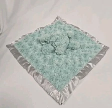 Cloud Island Green Gray Elephant Baby Blanket Satin Target Security Lovey 14"