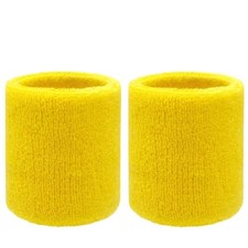 Sweatbands Sports Wristbands for Kids and Women - 3 inch Elastic yellow