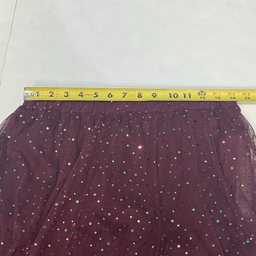 HD In Paris Burgandy Everly Tulle Midi Skirt Metallic Dots Women SP - Picture 16 of 17