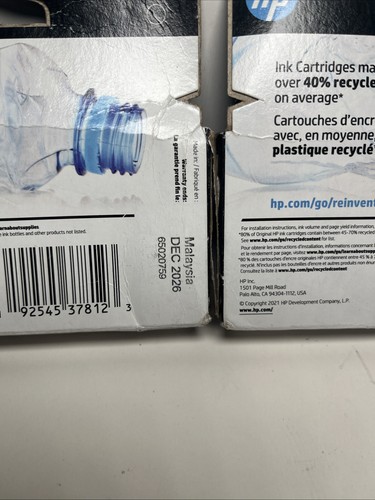 HP 910 schwarze Tintenpatrone Doppelpack 3JB40AN 2 x 3yl61an Ablaufdatum 2026 Original-Zubehör-Hersteller Einzelhandelsverpackung - Bild 3 von 4