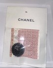 X2 CHANEL Pink Fabric Swatch Tweed + Collectible Black Rhinestone Loose Button — photo 3