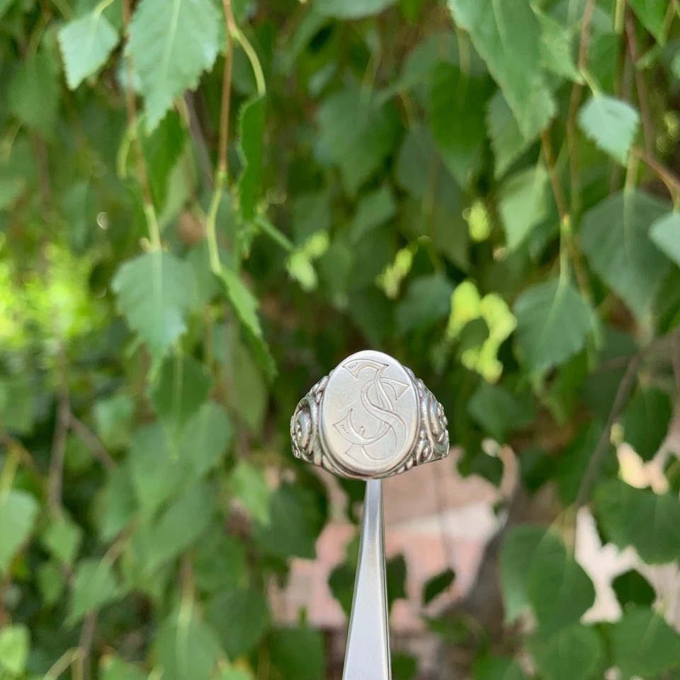 Bague Ancienne Chevalière Argent - Photo 2/4