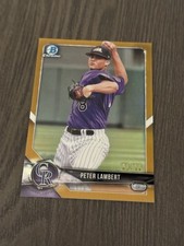 2018 Bowman Chrome Prospects Gold Refractor SP /50 #BCP179 PETER LAMBERT - 01/50