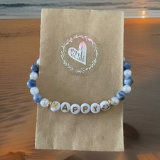 Handmade  Armband  Aus Perlen  Glas Gummiband Geschenk Ostern Geburtstag Unikat