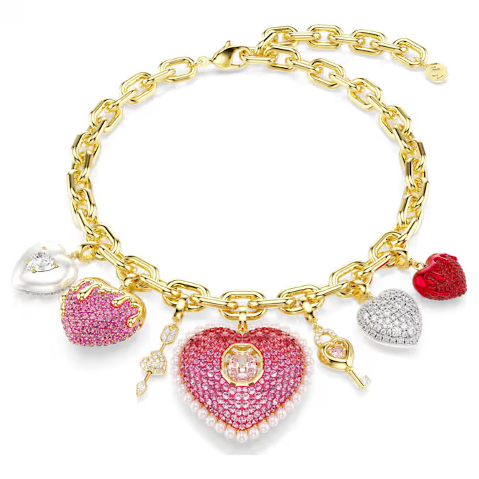 Swarovski Idyllia Necklace Ivory-like pearl, mixed cut, white, rhodium plated