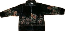 MAZMANIA Pine Cones AOP Fleece Jacket Adult XL Vintage USA Made Soft Fuzzy Retro