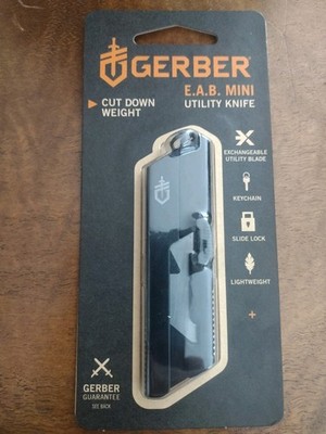 Gerber EAB Utility Knife Mini Black Pocket Razor Box Cutter Keychain Tool