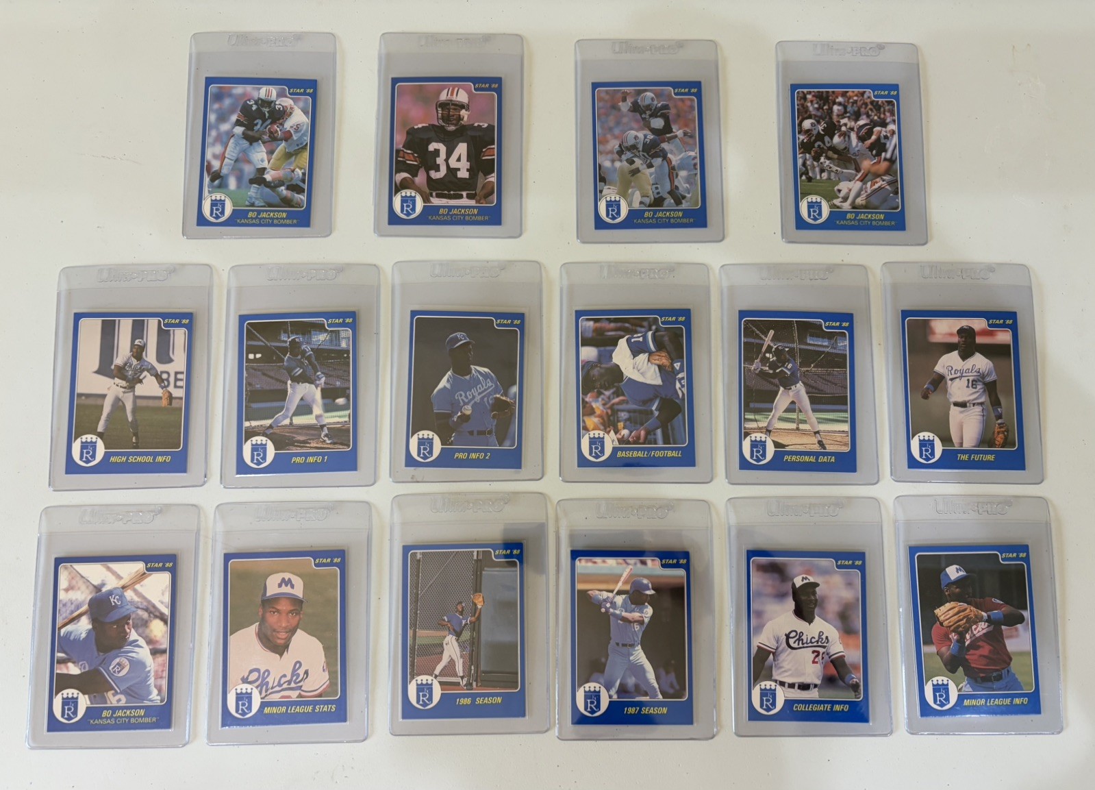 1988 STAR BO JACKSON - COMPLETE 12 CARD SET + 4 BONUS - SET BREAK!!!