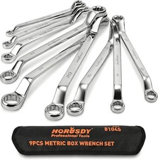 9-pieces Metric Offset Box Wrench Set With Rolling Pouch 50-degree Metric 6... 9-pieces Metric Offset Box Wrench Set With Rolling Pouch 50-degree Metric 6...