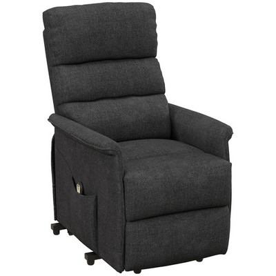 Electric Power Lift Recliner Chair for Seniors Remote Footrest Pocket Black