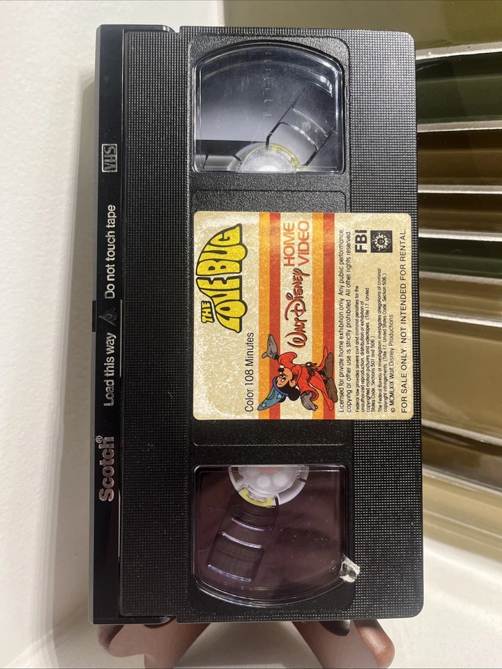 Herbie The Love Bug VHS Vintage Clamshell Walt Disney Volkswagen - Image 3 of 3