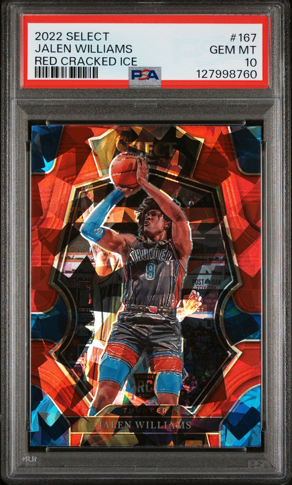 2022 PANINI JALEN WILLIAMS SELECT RED CRACKED ICE #167 PSA 10