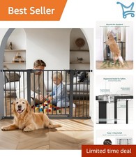 Extra Wide Baby Dog Gate Metal 29-55 Inches Auto Close for Doorway Safety