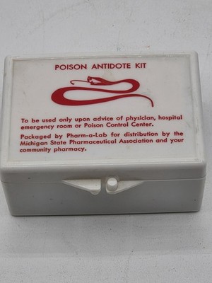 Vintage First Aid Poison Antidote Snake Bite Kit-Michigan State Pharmaceutical