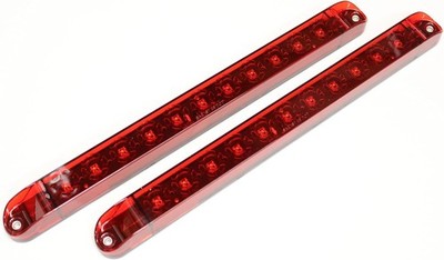 Autosmart 2PCS Red 17'' 11 LED Trailer Light Bar Sealed Stop Turn Tail 
